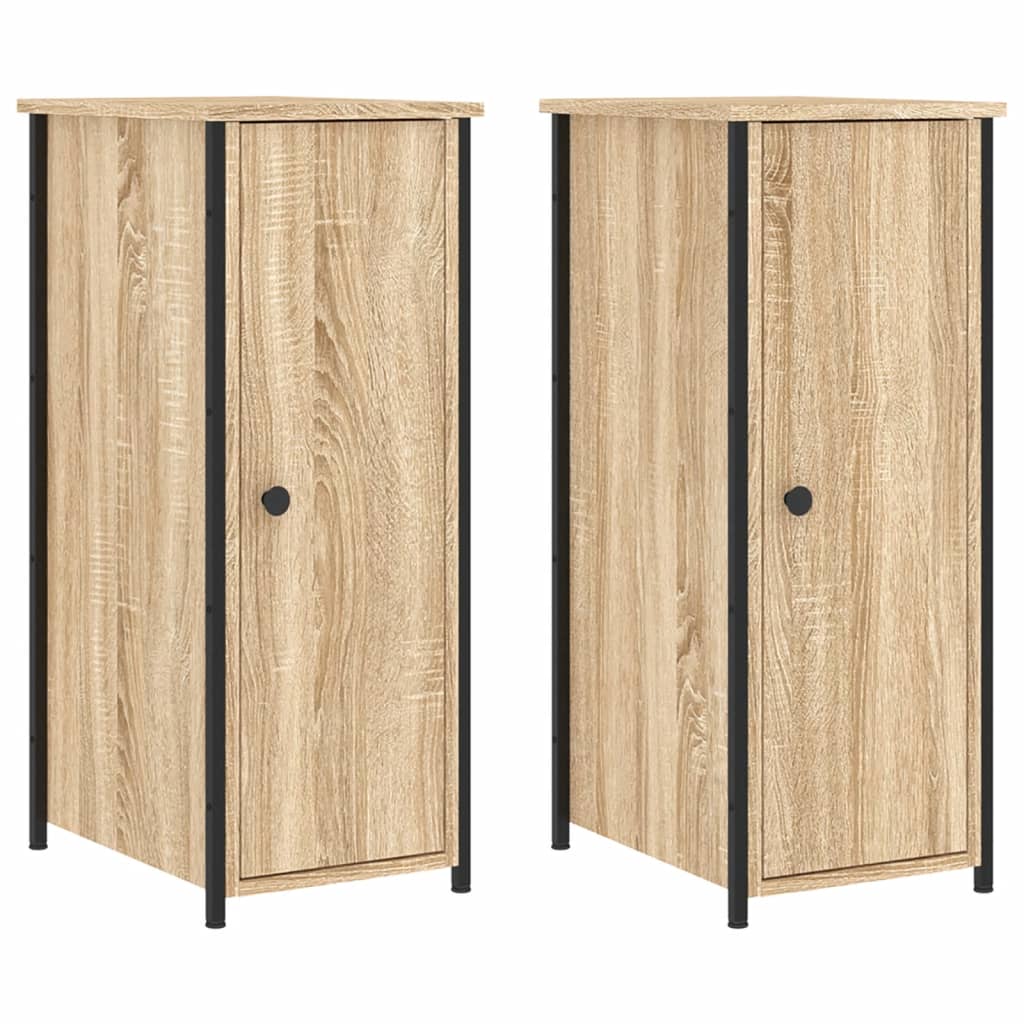 vidaXL Tables de chevet 2pcs chêne sonoma 32x42x80cm bois d'ingénierie