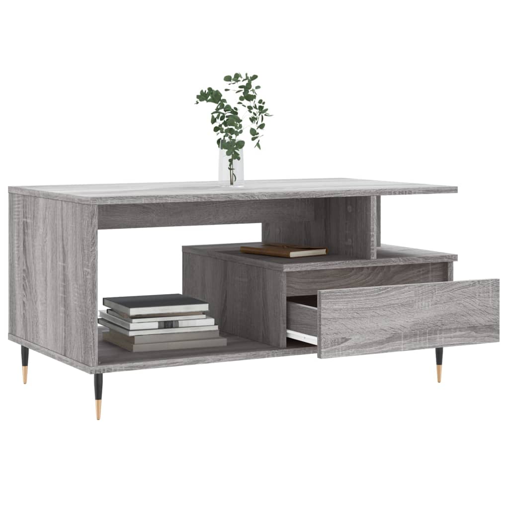 vidaXL Table basse Sonoma gris 90x49x45 cm Bois d'ingénierie