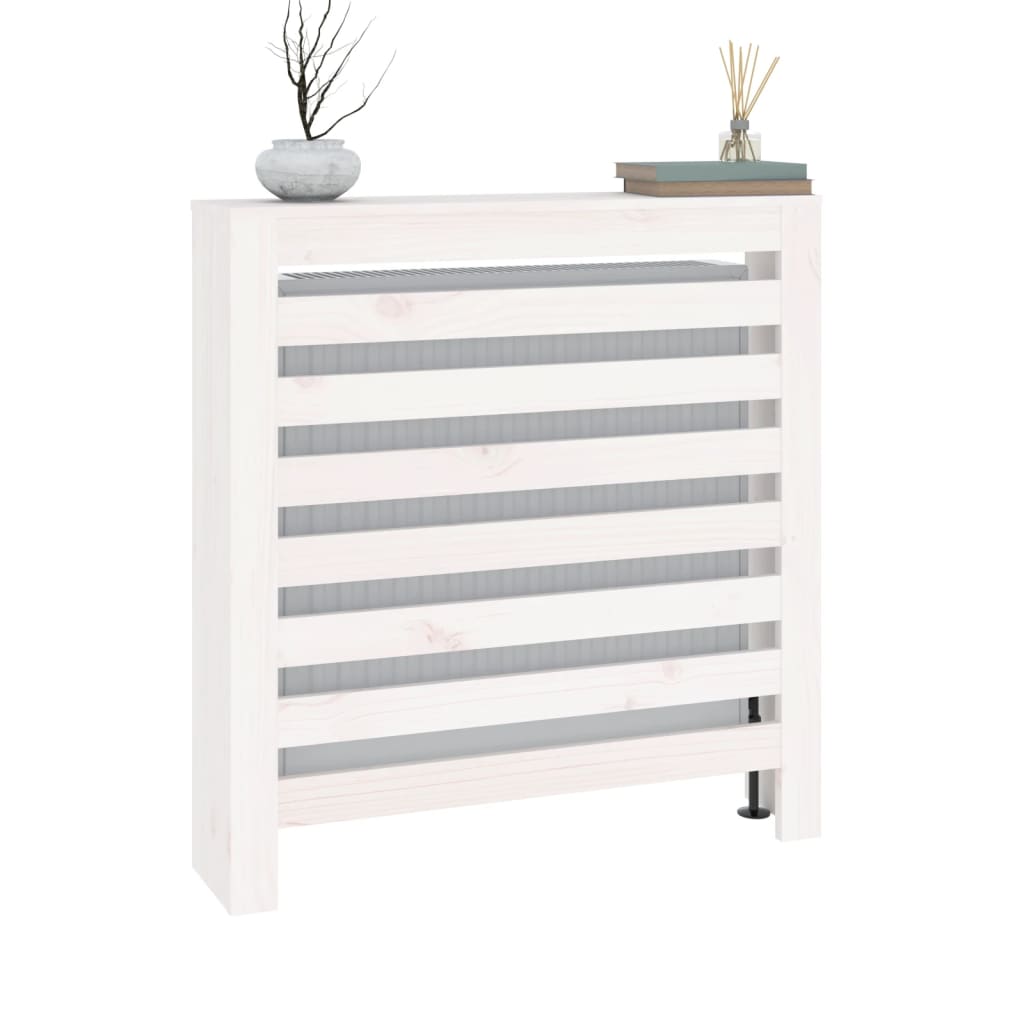 vidaXL Cache-radiateur Blanc 79,5x19x84 cm Bois massif de pin