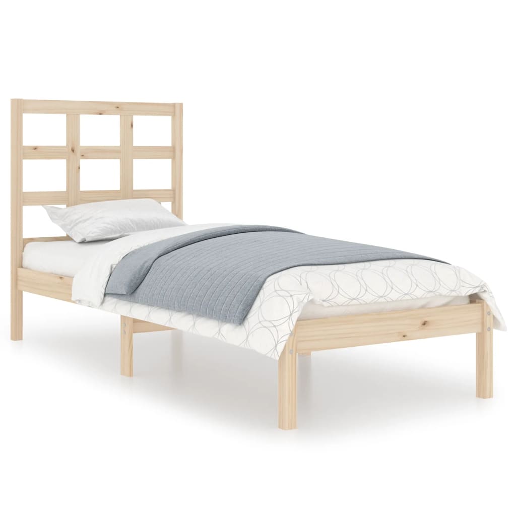 vidaXL Cadre de lit bois massif 90x190 cm simple