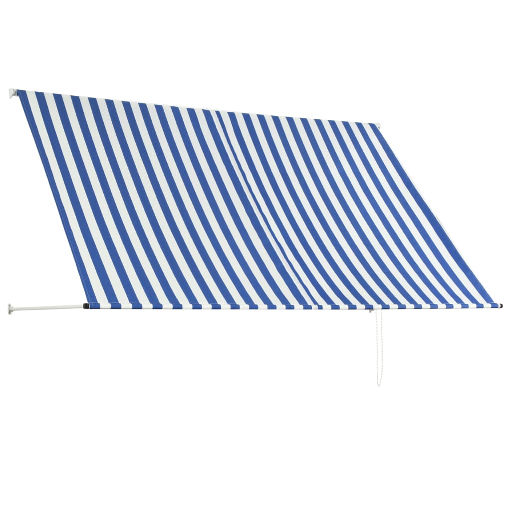 vidaXL Auvent rétractable 250x150 cm Bleu et blanc