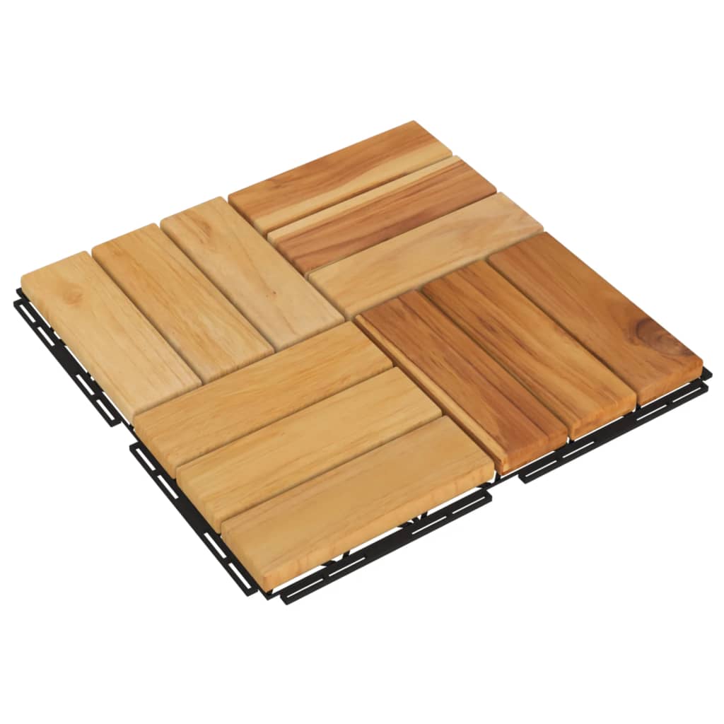 vidaXL Tuiles de terrasse 20 pcs 30x30 cm bois massif teck