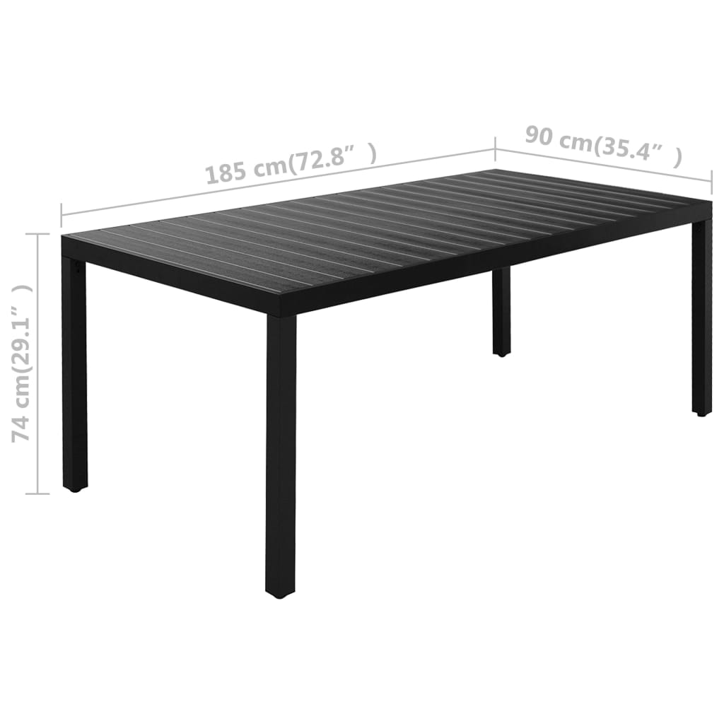 vidaXL Ensemble à manger de jardin 7 pcs noir et marron