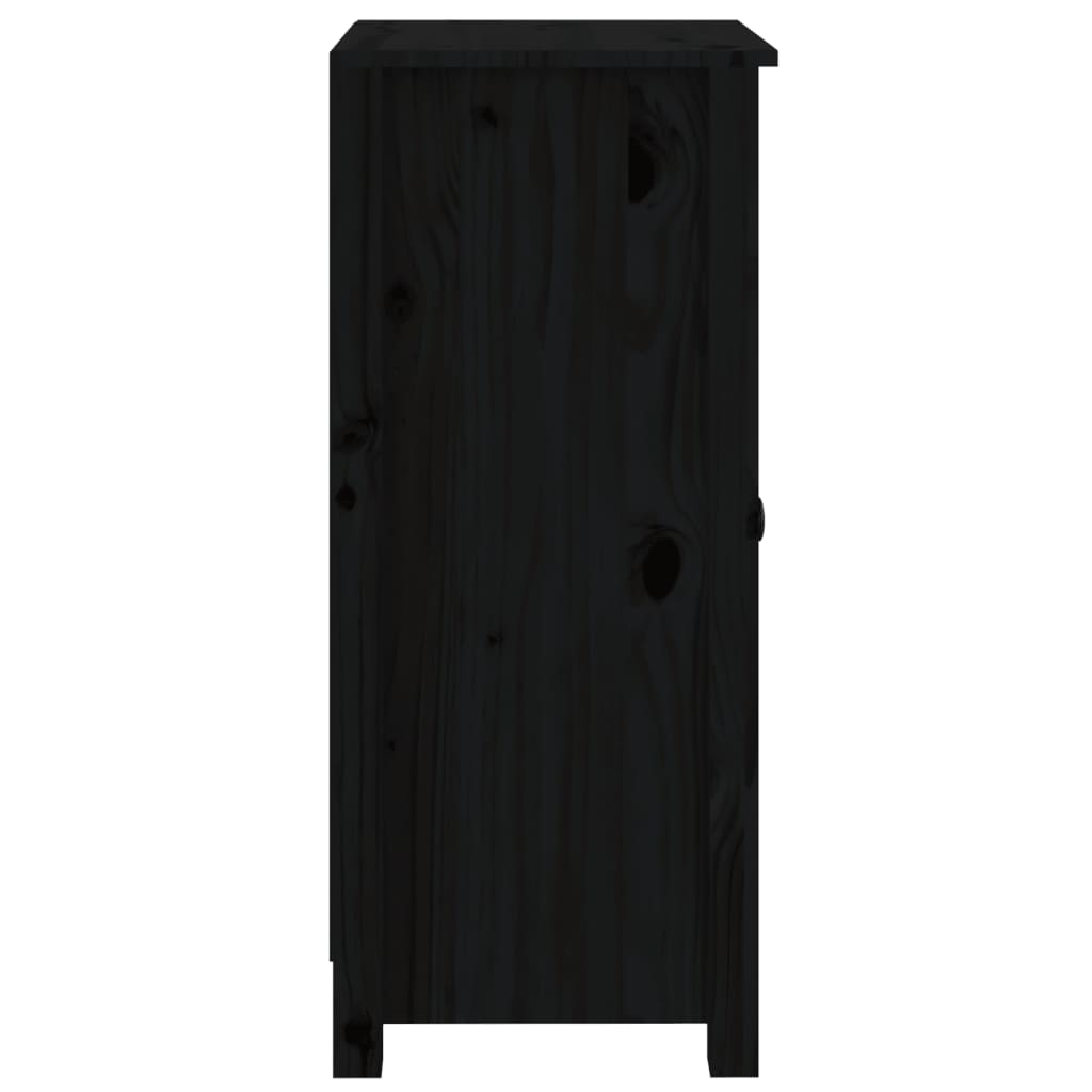 vidaXL Buffet noir 39x35x80 cm bois massif de pin