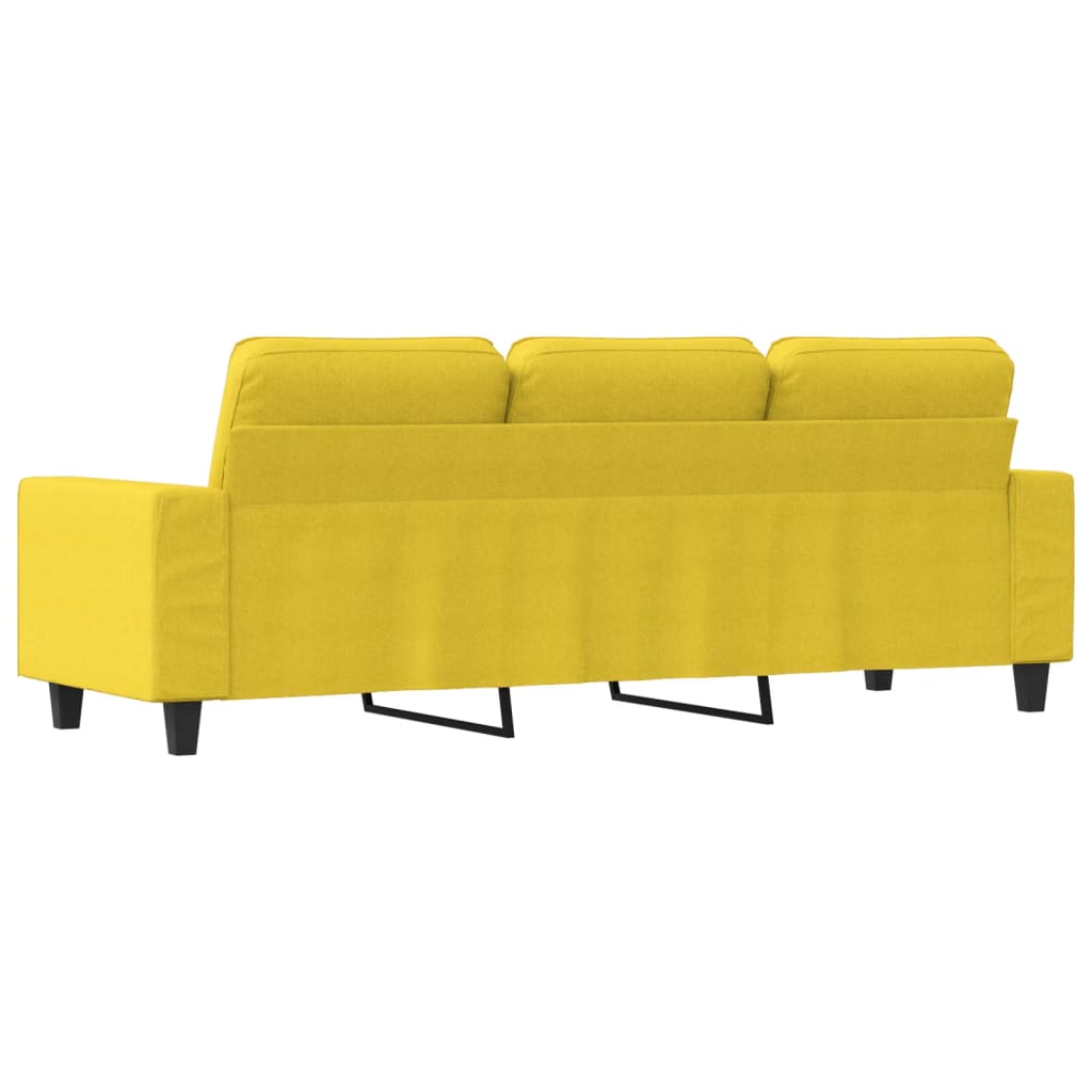 vidaXL Canapé à 3 places Jaune clair 180 cm Tissu