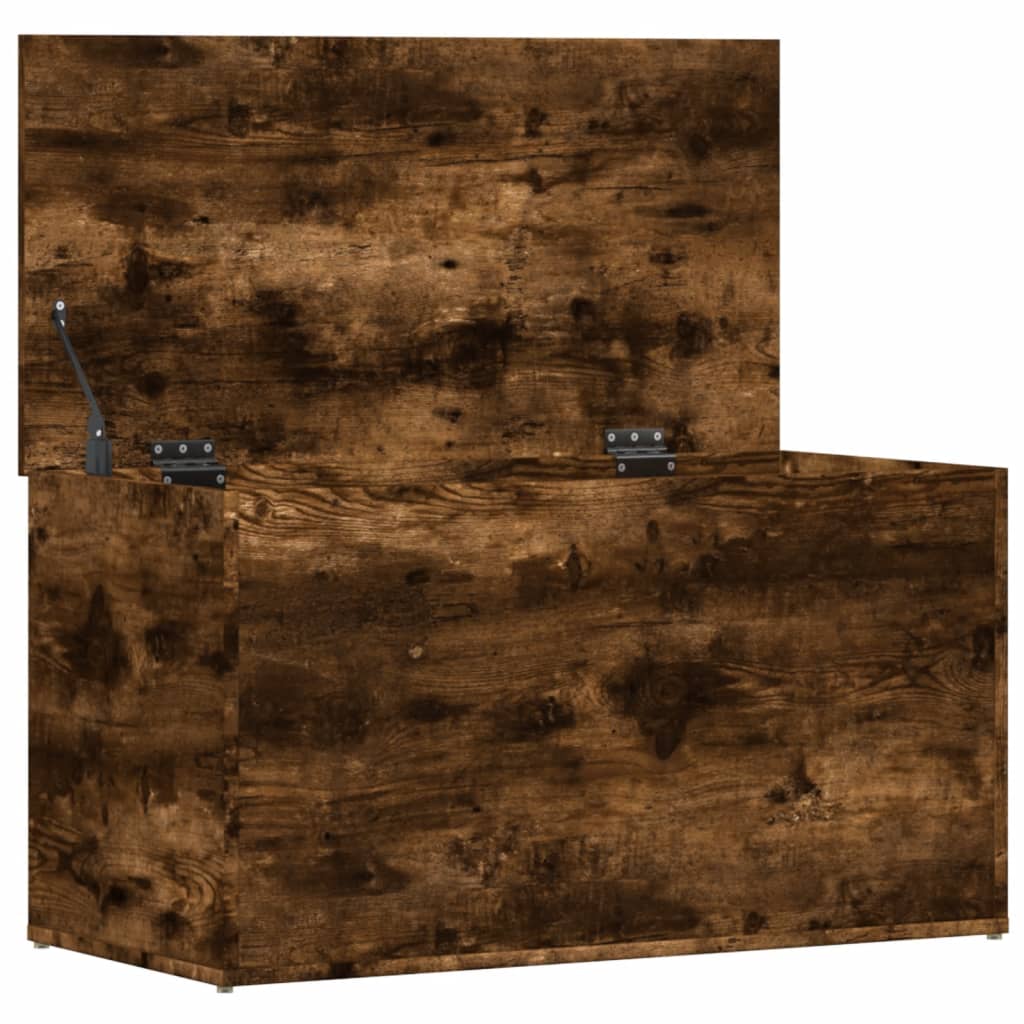 vidaXL Coffre de rangement Chêne fumé 84x42x46 cm Bois d'ingénierie