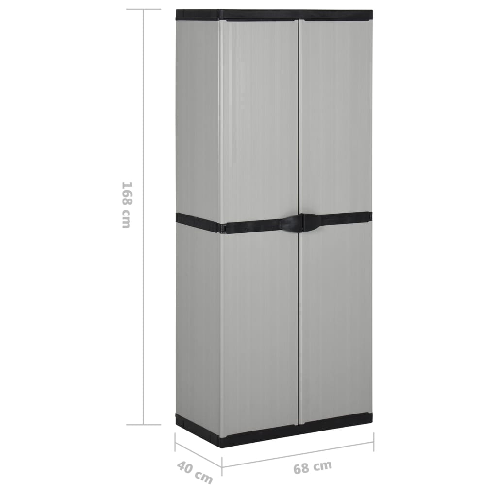 vidaXL Armoire de rangement de jardin 3 étagères Gris/noir 68x40x168cm