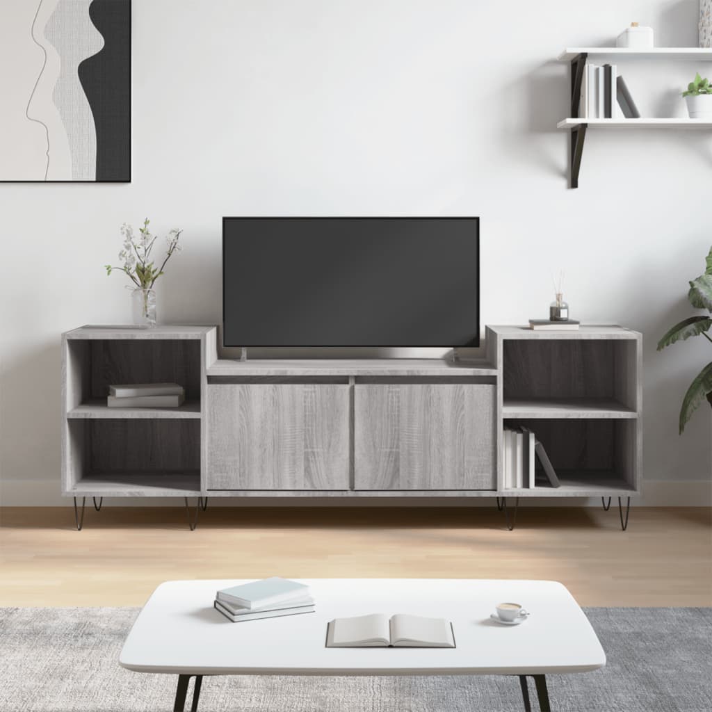 vidaXL Meuble TV Sonoma gris 160x35x55 cm Bois d'ingénierie