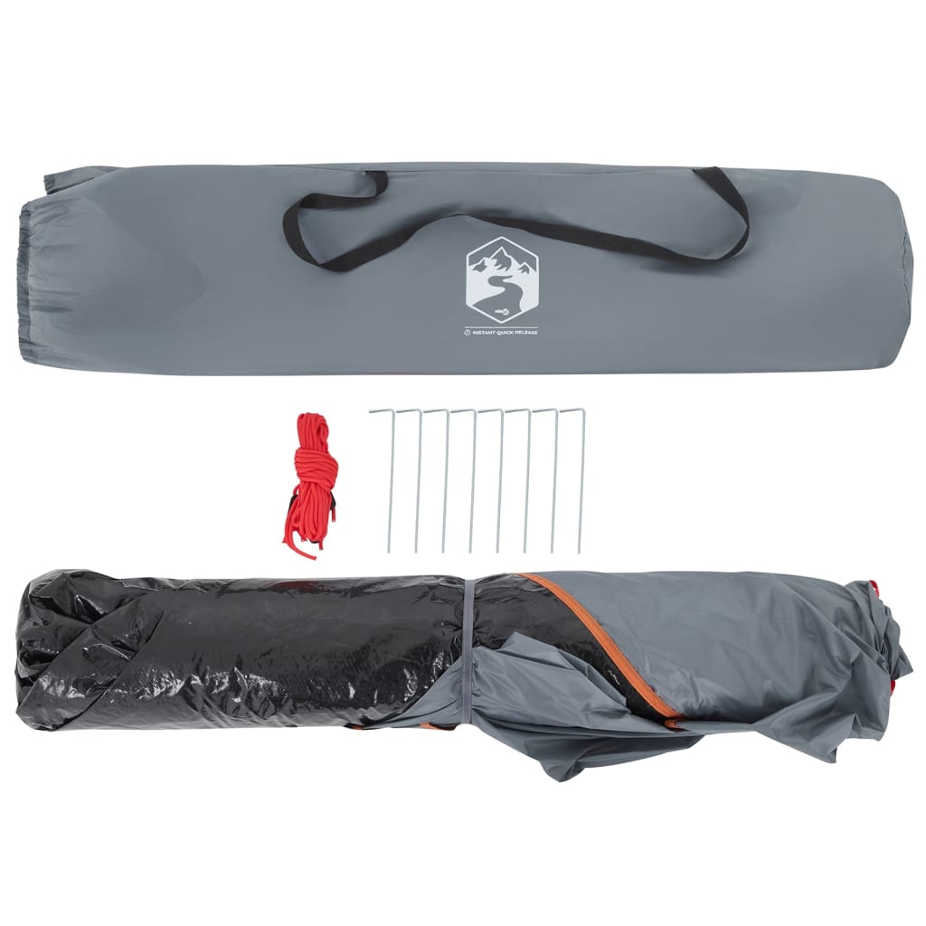 vidaXL Tente de camping 5 personnes gris et orange libération rapide