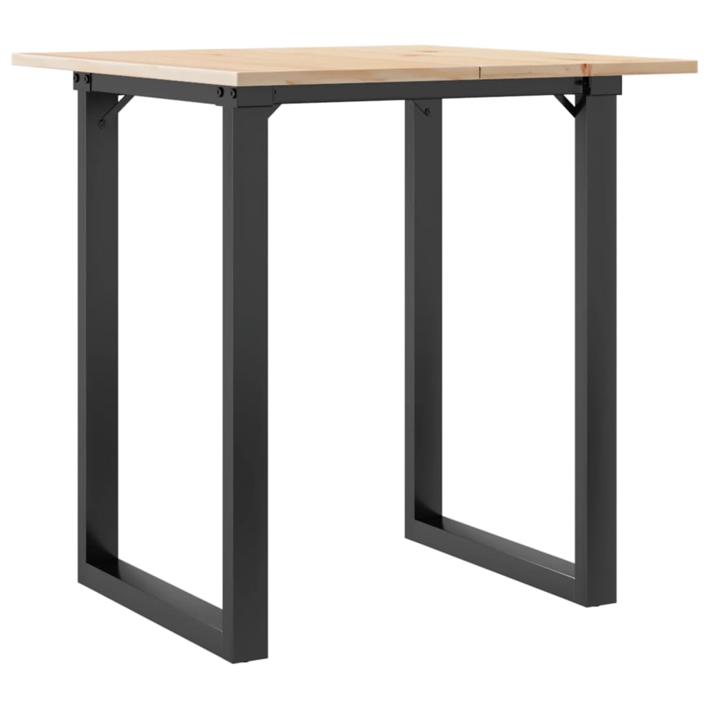 vidaXL Table à manger cadre en O 70x70x75 cm bois de pin massif fonte