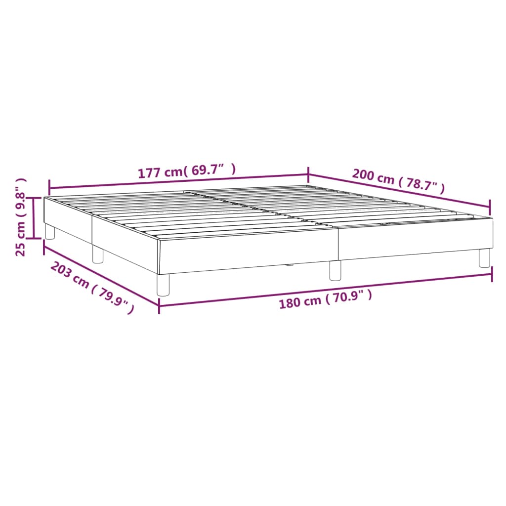 vidaXL Cadre de lit Taupe 180x200 cm Tissu