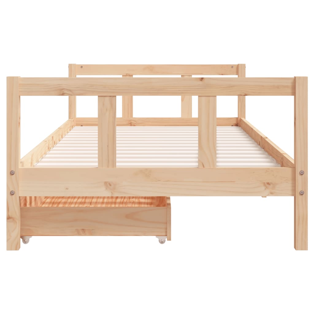 vidaXL Cadre de lit enfant avec tiroirs 90x200 cm bois de pin massif