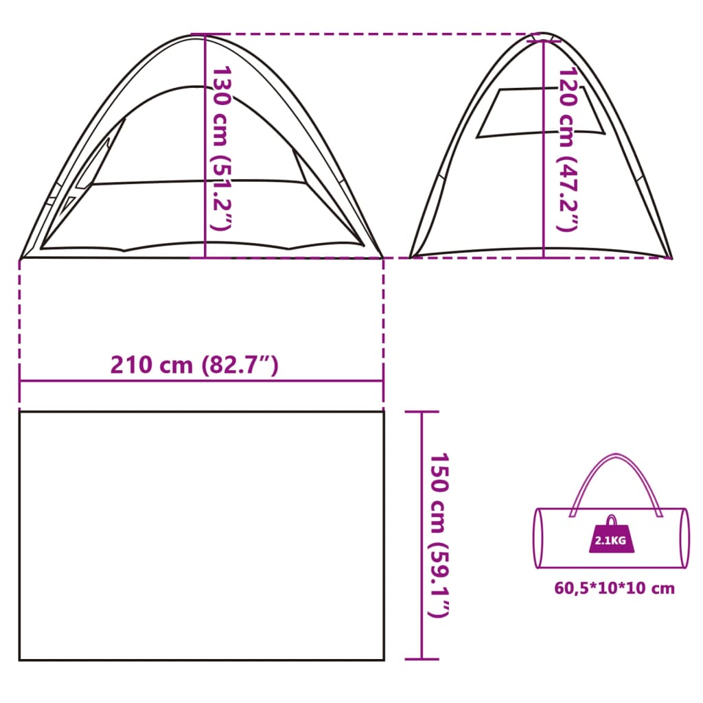 vidaXL Tente de plage bleu azuré imperméable