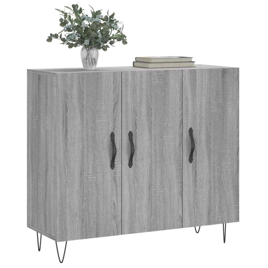 vidaXL Buffet sonoma gris 90x34x80 cm bois d'ingénierie