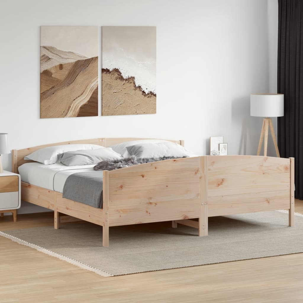 vidaXL Cadre de lit sans matelas 200x200 cm bois massif de pin