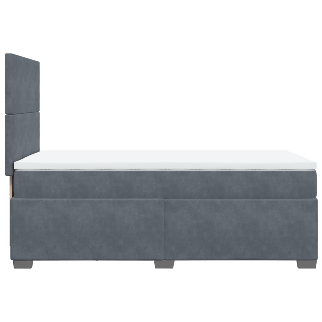 vidaXL Sommier à lattes de lit et matelas Gris foncé 90x190 cm Velours