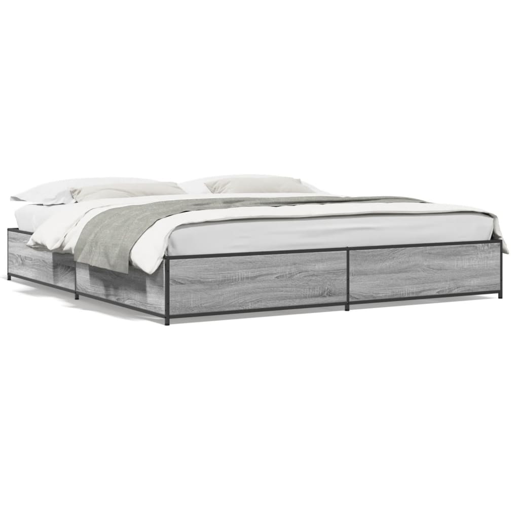 vidaXL Cadre de lit sans matelas sonoma gris 160x200 cm