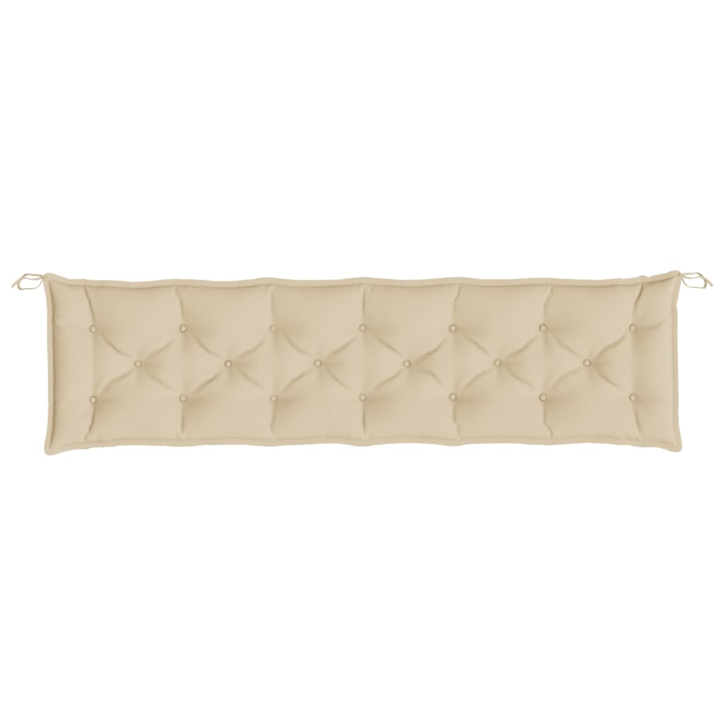 vidaXL Coussins de banc jardin lot de 2 beige 200x50x7 cm tissu Oxford