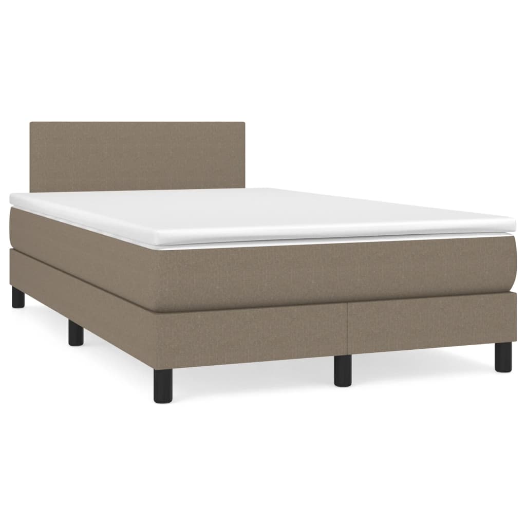 vidaXL Sommier à lattes de lit matelas et LED taupe 120x190 cm tissu