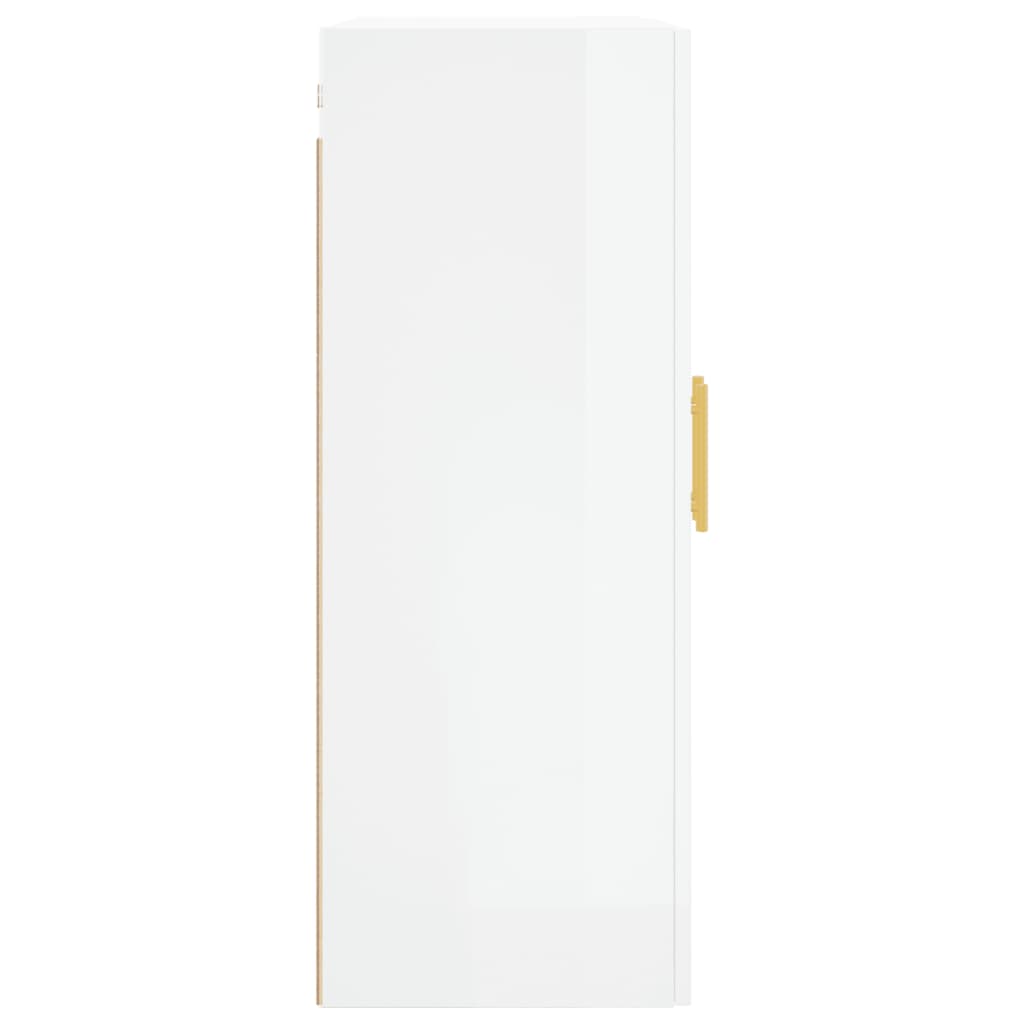 vidaXL Armoire murale blanc brillant 69,5x34x90 cm