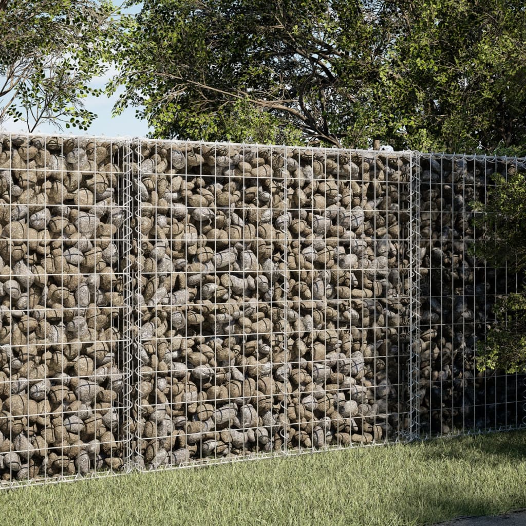 vidaXL Panier gabion avec couvercle 100x100x100 cm fer galvanisé