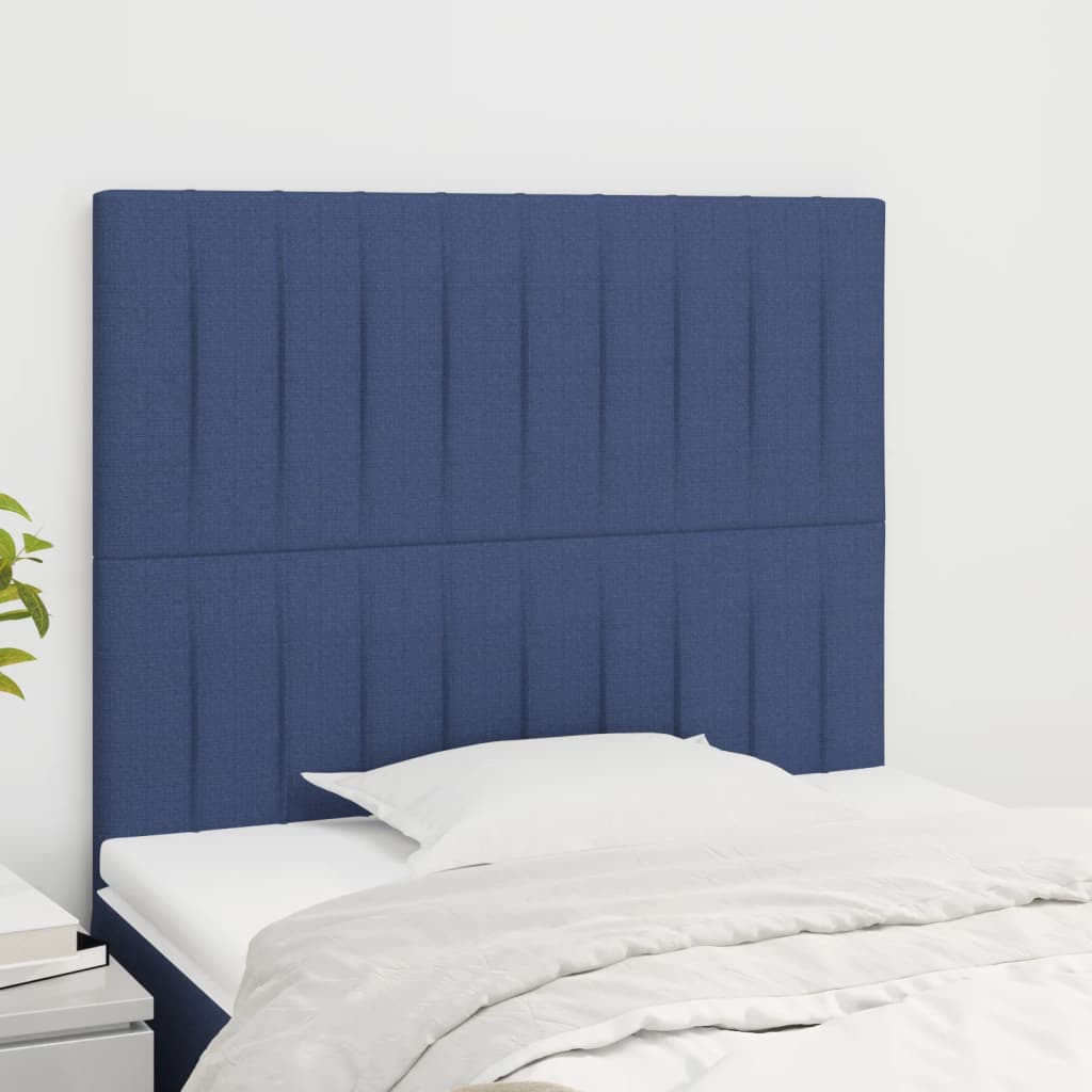 vidaXL Têtes de lit 2 pcs Bleu 100x5x78/88 cm Tissu