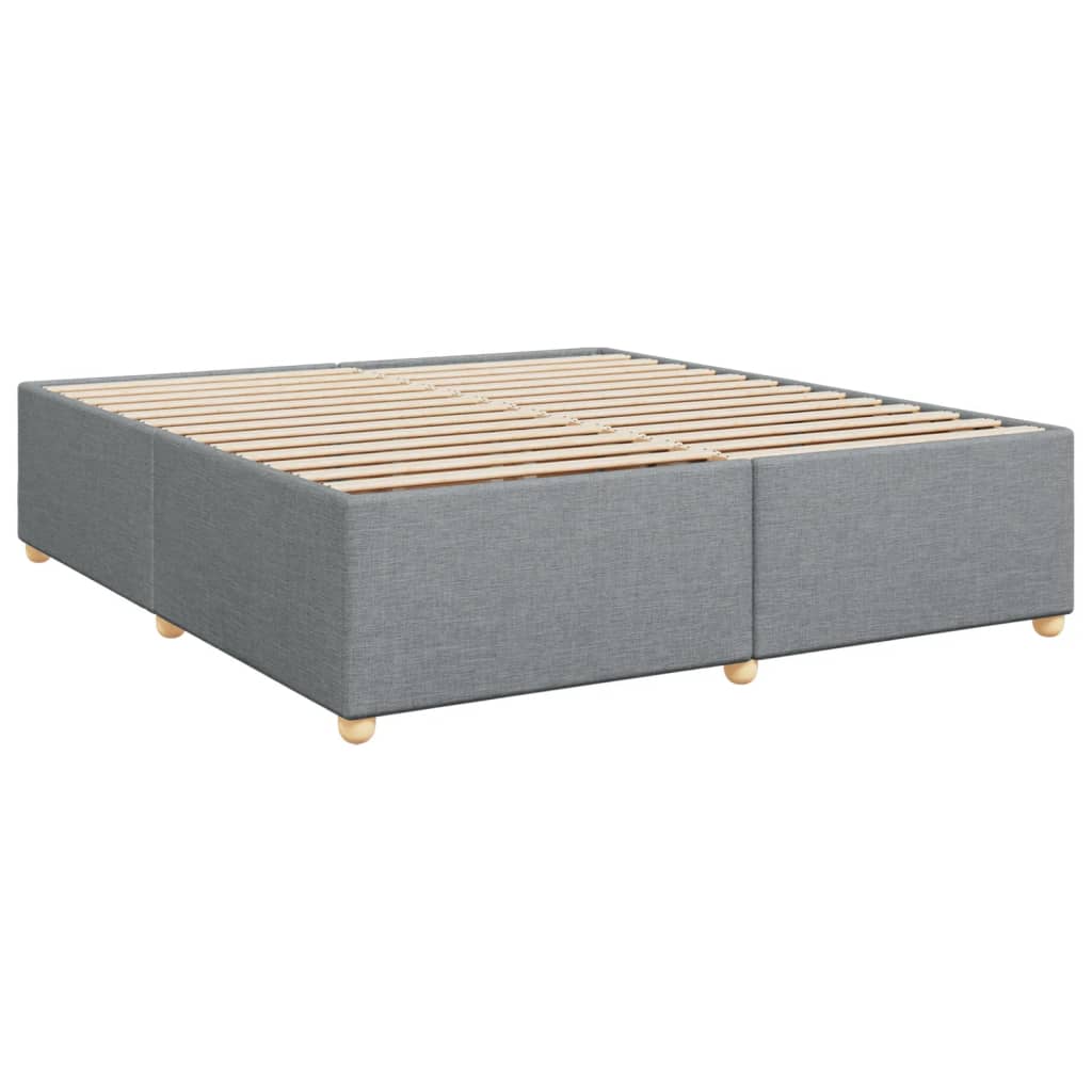 vidaXL Sommier à lattes de lit avec matelas Gris clair 200x200cm Tissu