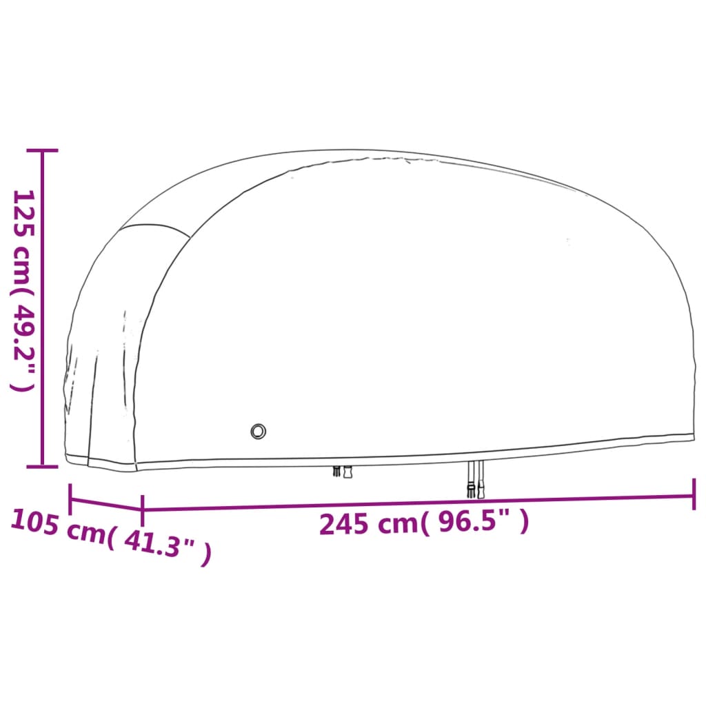 vidaXL Housse de motocyclette noir 245x105x125 cm oxford 210D