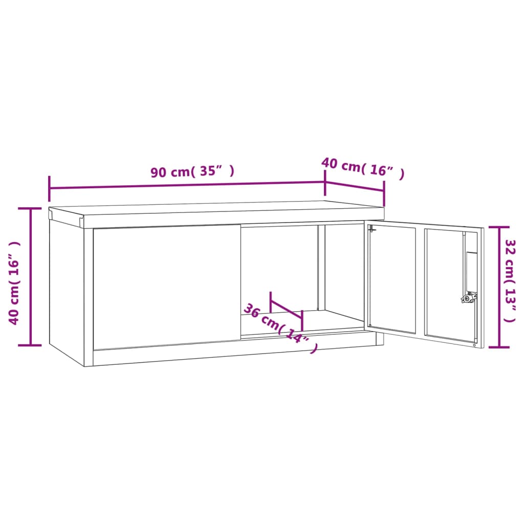 vidaXL Classeur gris clair 90x40x145 cm acier