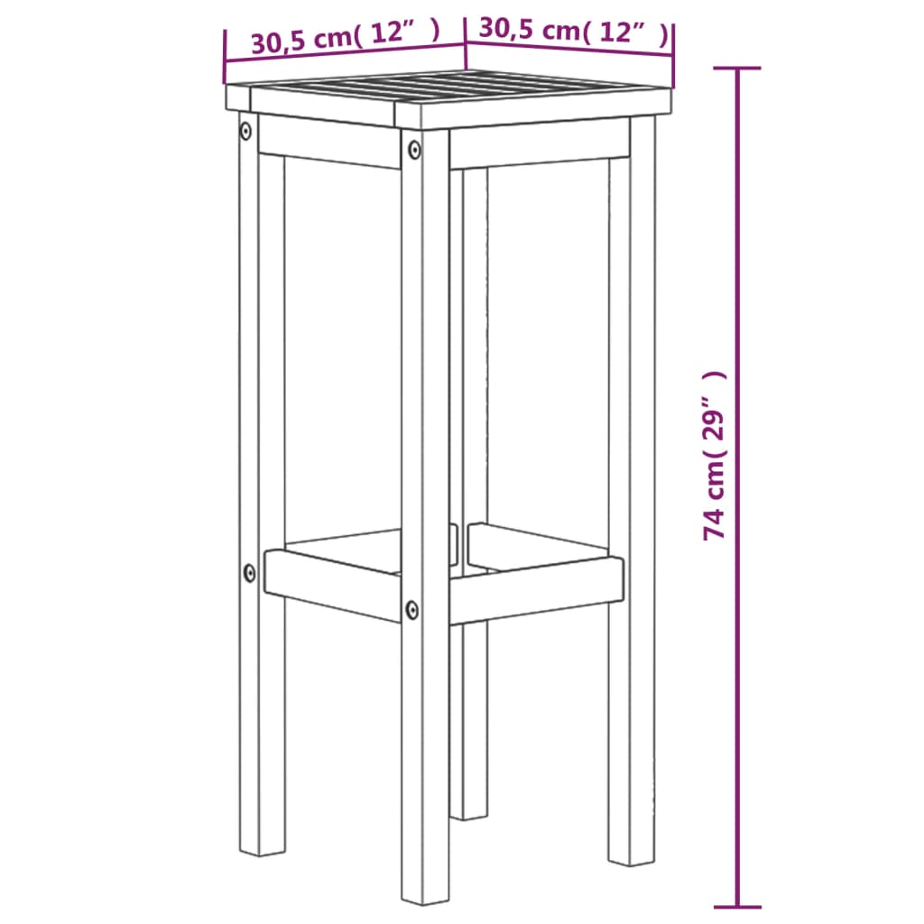 vidaXL Tabourets de bar lot de 8 bois massif d'acacia