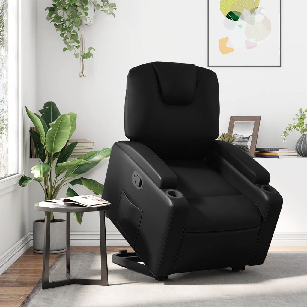 vidaXL Fauteuil inclinable Noir Similicuir