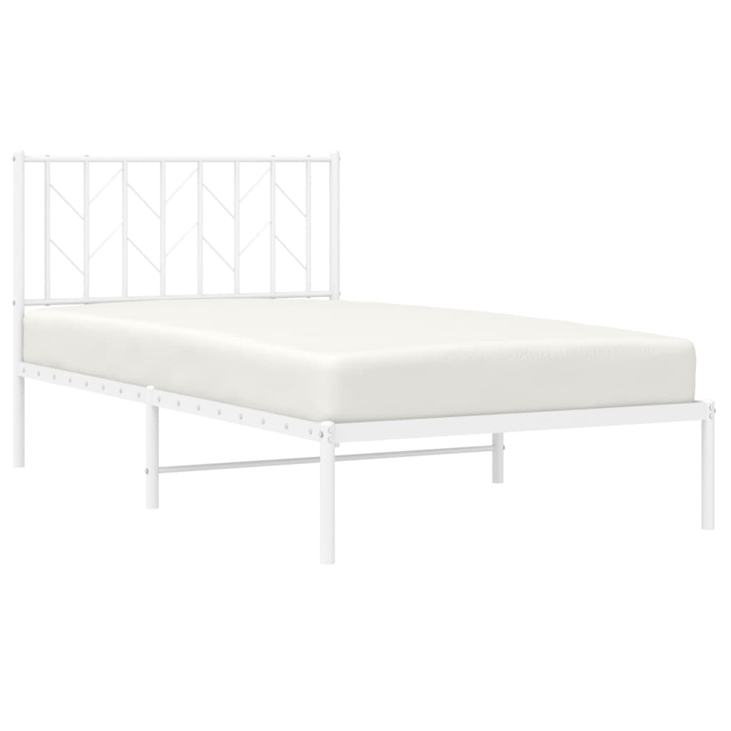 vidaXL Cadre de lit métal sans matelas et tête de lit blanc 100x200 cm