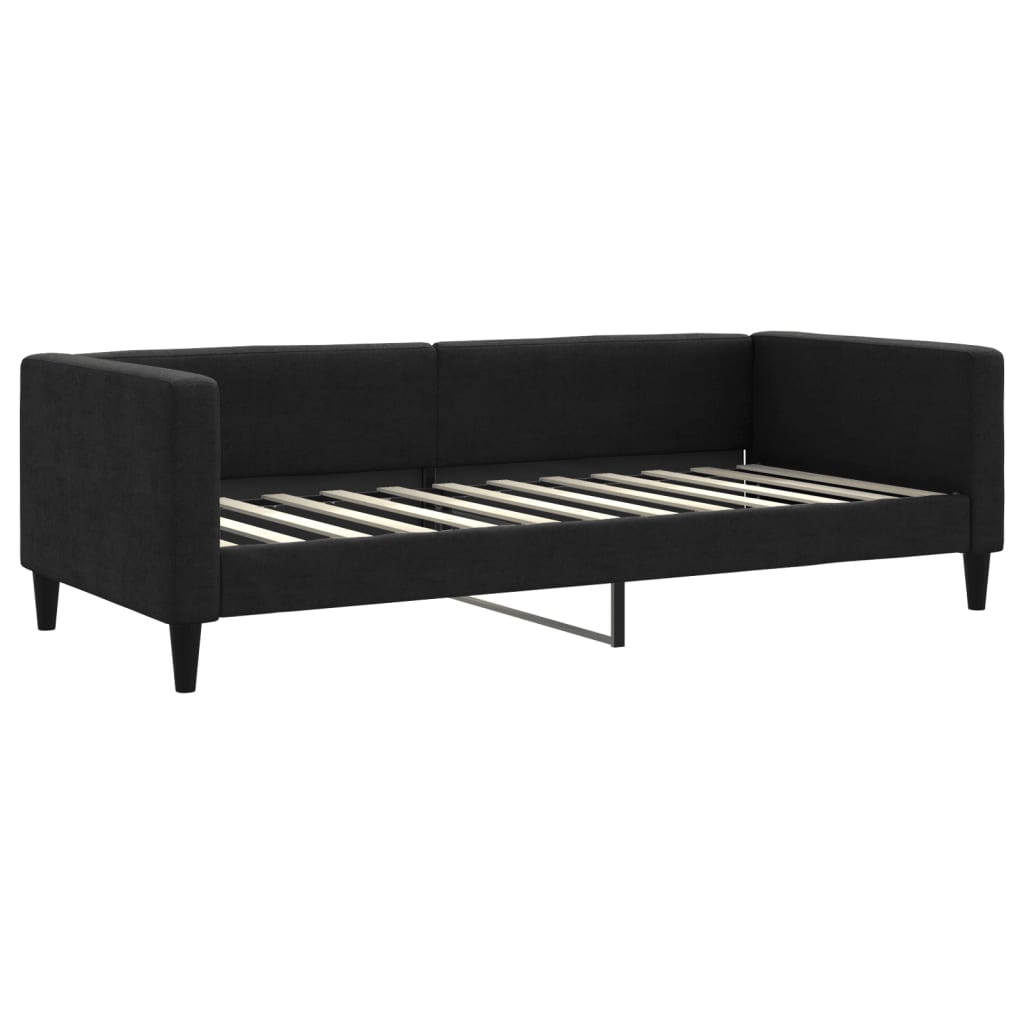 vidaXL Lit de jour avec matelas noir 90x200 cm tissu