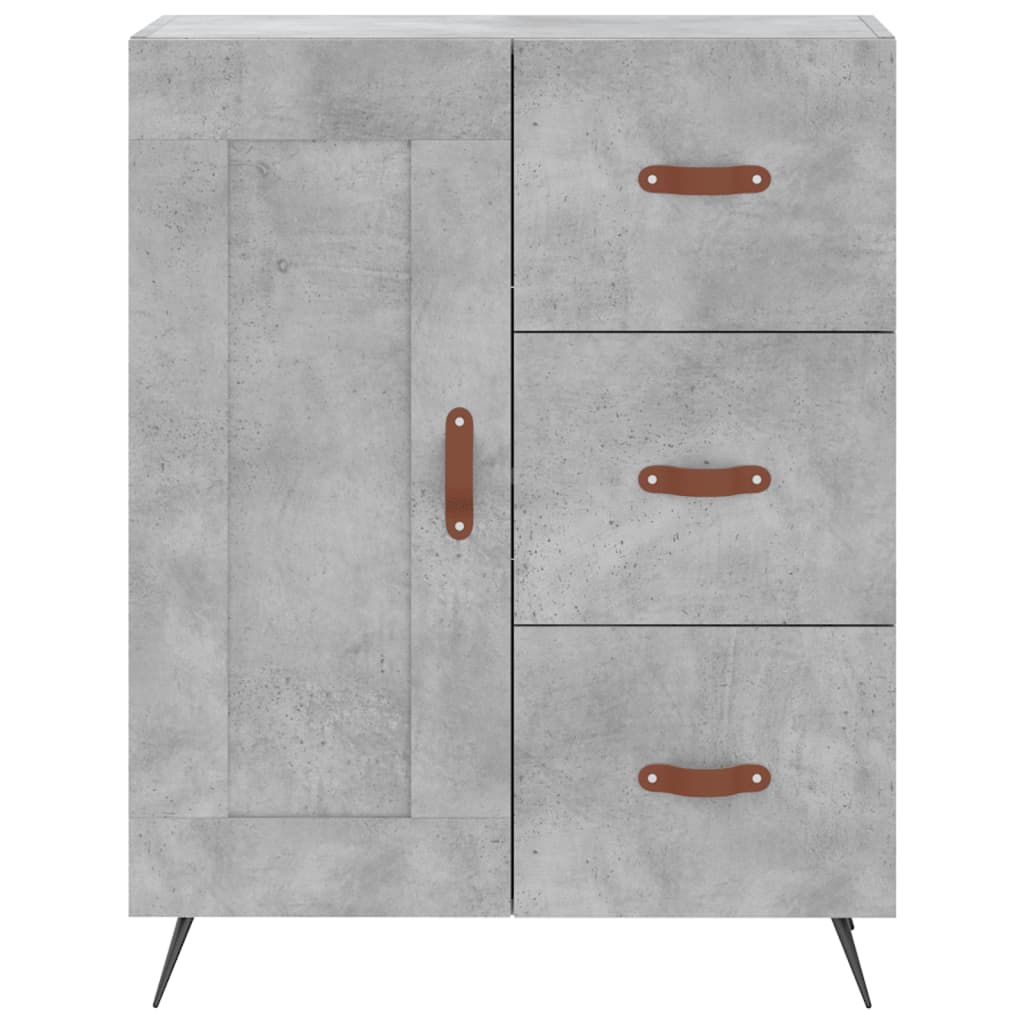 vidaXL Buffet haut Gris béton 69,5x34x180 cm Bois d'ingénierie