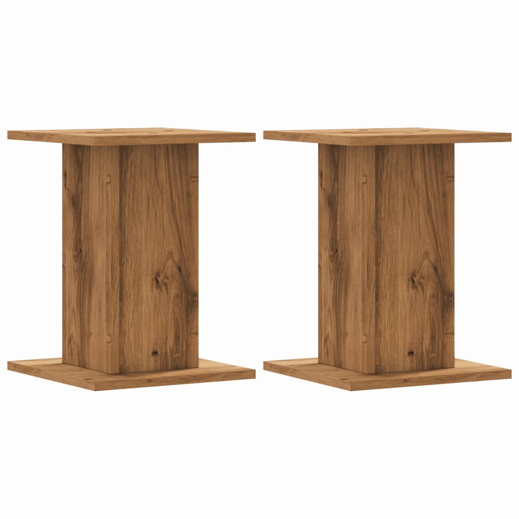 vidaXL Supports de haut-parleurs 2 pcs chêne artisanal bois ingénierie