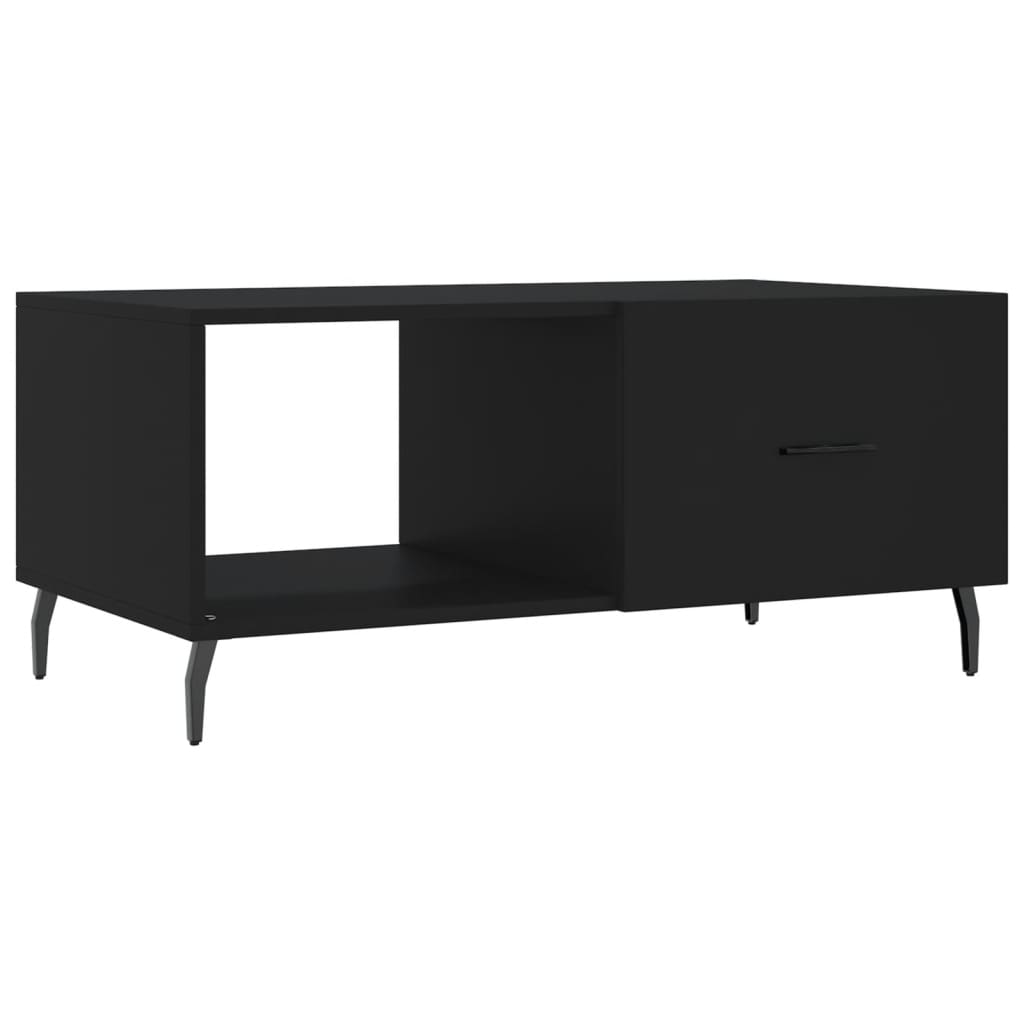 vidaXL Table basse noir 90x50x40 cm bois d'ingénierie