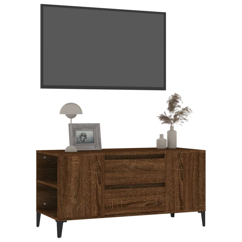 vidaXL Meuble TV Chêne marron 102x44,5x50 cm Bois d'ingénierie