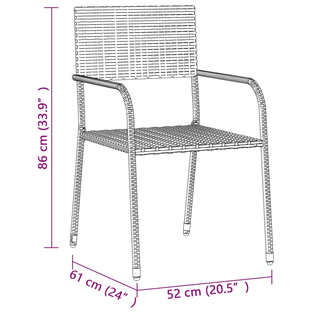 vidaXL Mobilier à dîner d'extérieur 7 pcs Résine tressée Gris