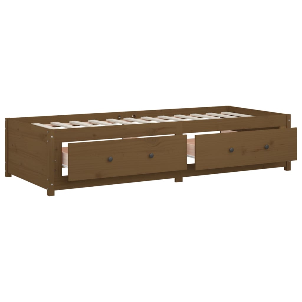 vidaXL Lit de jour Marron miel 90x190 cm Simple Bois de pin massif