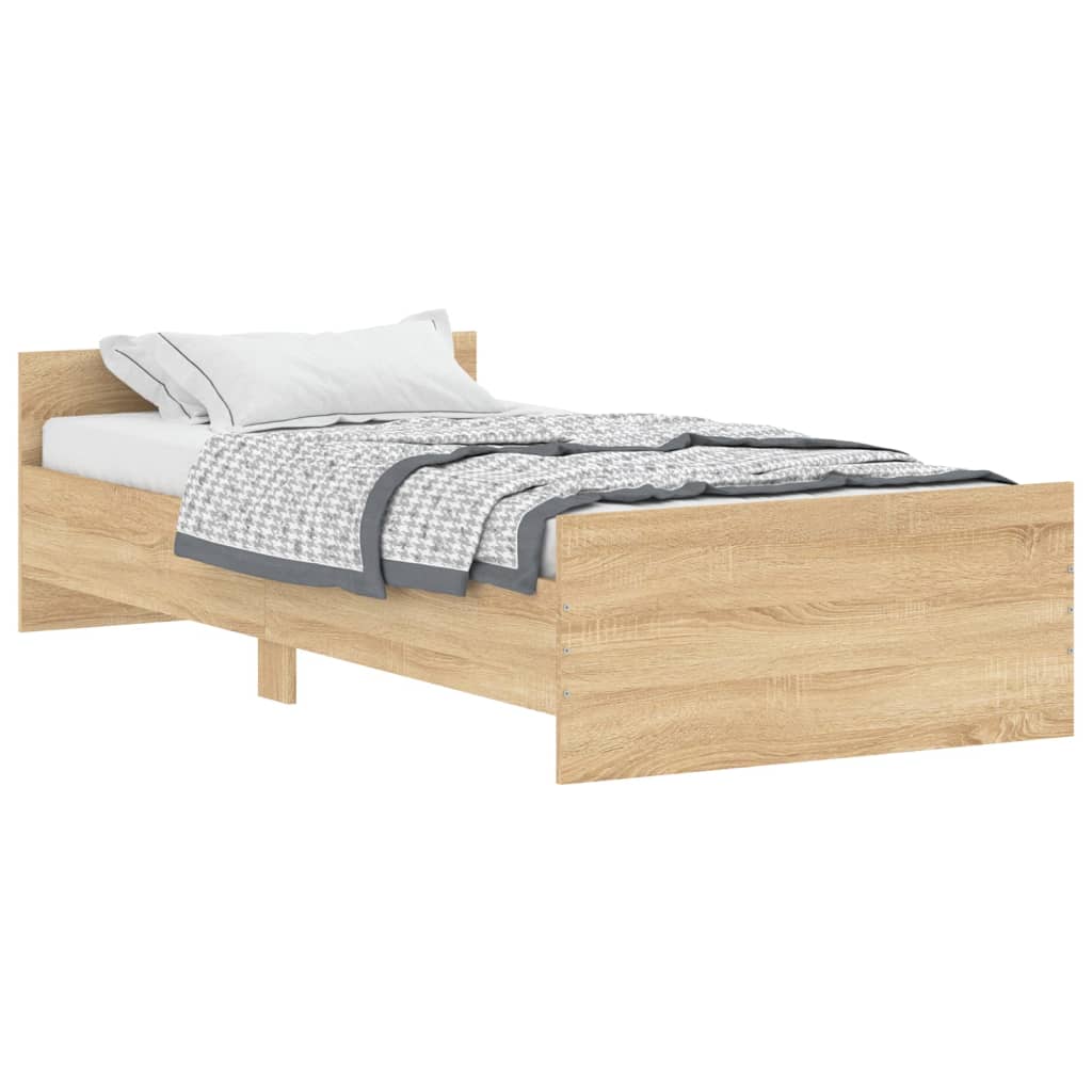 vidaXL Cadre de lit sans matelas chêne sonoma 100x200 cm