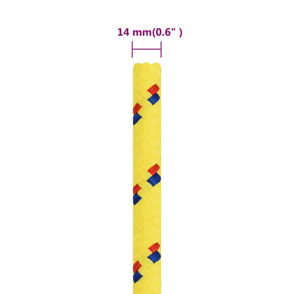 vidaXL Corde de bateau Jaune 14 mm 250 m Polypropylène