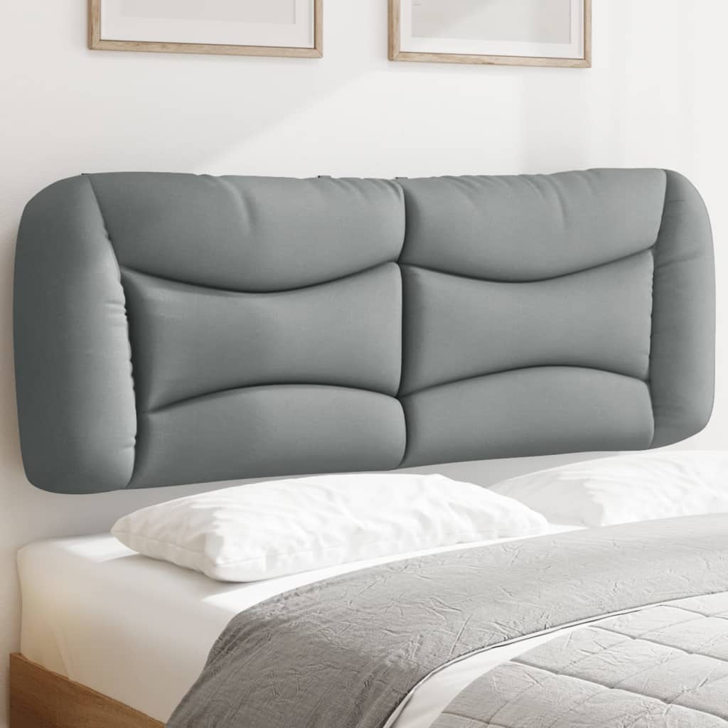 vidaXL Coussin de tête de lit gris clair 140 cm tissu