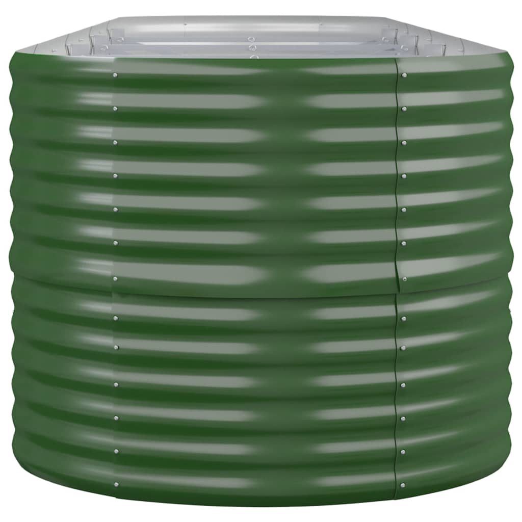 vidaXL Lit surélevé de jardin Acier enduit de poudre 440x80x68 cm Vert