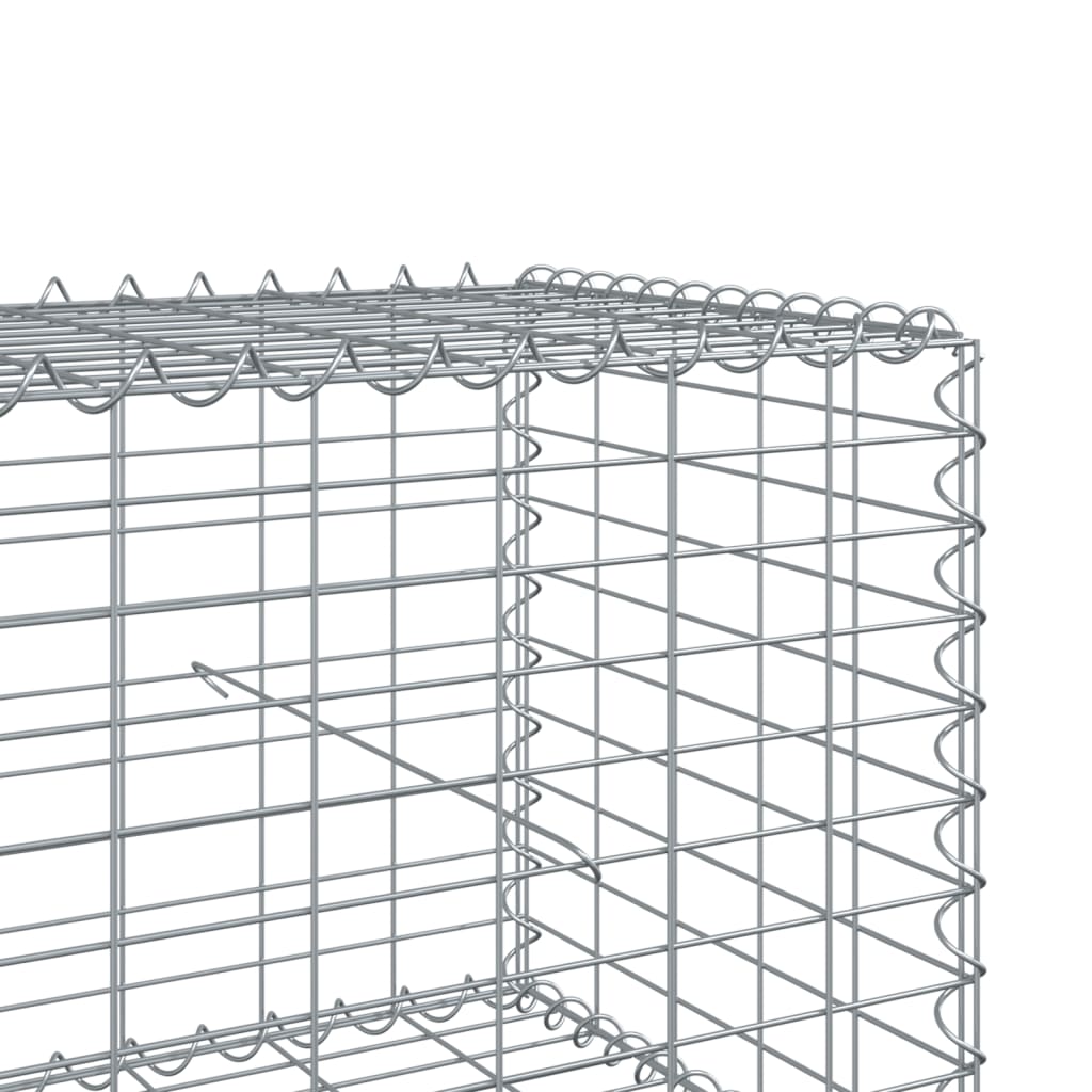 vidaXL Panier gabion avec couvercle 800x100x50 cm fer galvanisé