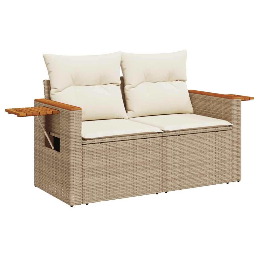 vidaXL Salon de jardin avec coussins 6 pcs beige résine tressée