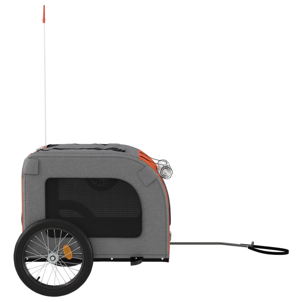 vidaXL Remorque de vélo pour animaux de compagnie orange et gris