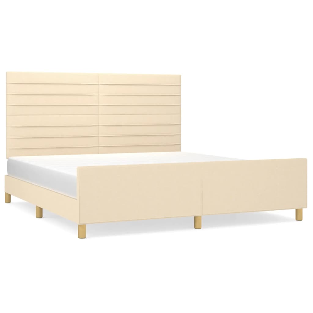 vidaXL Cadre de lit sans matelas crème 160x200 cm tissu