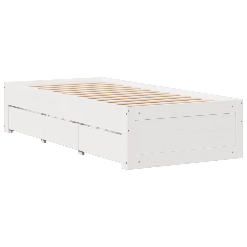 vidaXL Cadre de lit sans matelas avec tiroirs 90x190 cm bois de pin