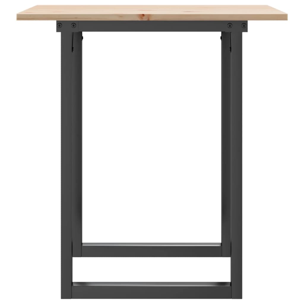 vidaXL Table à manger cadre en O 70x70x75 cm bois de pin massif fonte