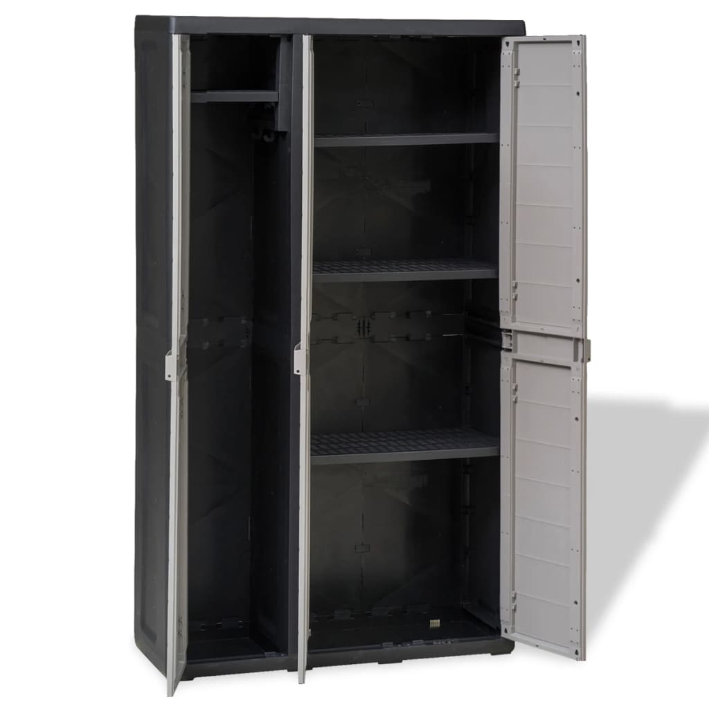Vidaxl armoire de rangement de jardin avec 4 étagères noir 43700 - Conforama